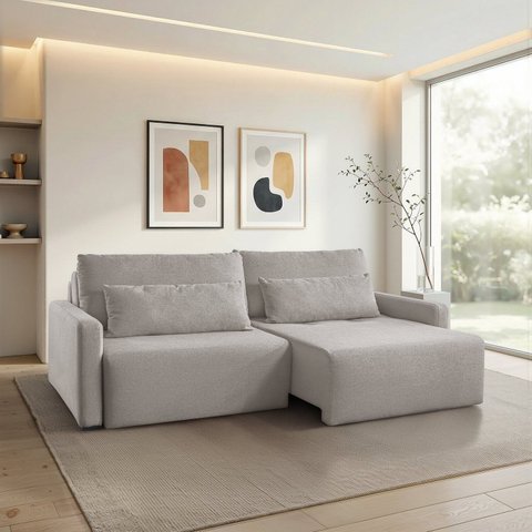 Sofá Retrátil e Reclinável em 5 Estágios 220cm com Almofadas Decorativas Vênus Espresso Móveis