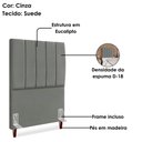 Ver imagem 4 de Cabeceira Solteiro 100 Cm com Frame Carla Suede Cinza Artte