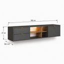 Ver imagem 3 de Rack para TV até 65 Polegadas Suspenso 180cm com LED Aurora Mel/Grafite Yescasa