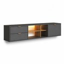 Ver imagem 2 de Rack para TV até 65 Polegadas Suspenso 180cm com LED Aurora Mel/Grafite Yescasa