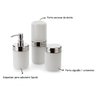 Banheiro Acessórios Lavabo Branco 3 Peças Dispenser Sabonete Liquido Porta Escova Algodão Hastes - 2