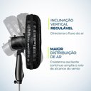 Ver imagem 4 de Ventilador de Coluna Super Turbo 8 Pás Mondial - Vtx-40c-crystal Vent 40cm Vtx-40c-crystal 127v/