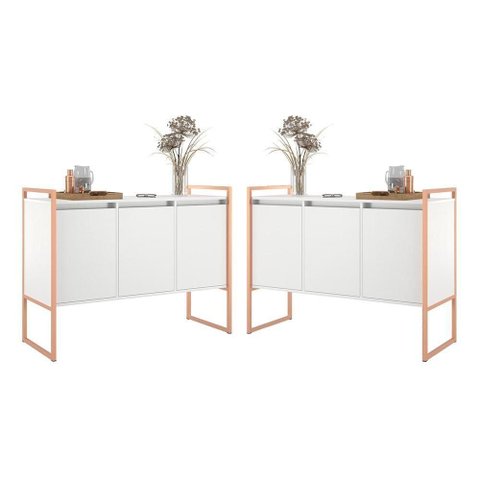 Armario Industrial 3 Portas Balso Branco Cobre Conjunto 2 Peças
