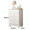 Ver mais imagens de Guarda Roupa Infantil Florida com Berço Americano e Cômoda 4 Portas 3 Gavetas MDF 141cm Branco