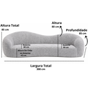 Ver imagem 7 de Sofá Star 300 Cm Orgânico Decorativo Sala Recepção Zahav:marrom Courino Sintético