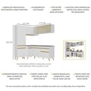 Ver imagem 4 de Armário de Cozinha Completa de Canto Veneza Multimóveis V2054 Branco/dourado