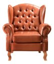 Ver imagem 1 de Poltrona Imperador Chesterfield com Puff Decoração Sala Quarto Recepção - Couríssimo Caramelo