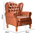 Ver mais imagens de Poltrona Imperador Chesterfield com Puff Decoração Sala Quarto Recepção - Couríssimo Caramelo
