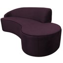 Ver mais imagens de Sofá Curvo 3 Lugares 180cm Eron Braço Direito Veludo Roxo - Nexta Casa