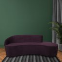 Ver imagem 2 de Sofá Curvo 3 Lugares 180cm Eron Braço Direito Veludo Roxo - Nexta Casa