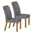 Ver imagem 1 de Cadeira para Mesa de Jantar Larissa New Kit 2 Peças Cinamomo Joli Chumbo - Leifer