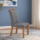 Ver imagem 4 de Cadeira para Mesa de Jantar Larissa New Kit 2 Peças Cinamomo Joli Chumbo - Leifer