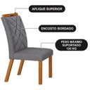 Ver imagem 2 de Cadeira para Mesa de Jantar Larissa New Kit 2 Peças Cinamomo Joli Chumbo - Leifer