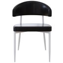 Ver imagem 3 de Kit 04 Cadeiras Estofada para Sala de Jantar Serena Branco C01 Courino Preto - Lyam Decor