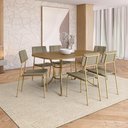 Ver imagem 1 de Conjunto de Sala de Jantar 6 Cadeiras Essence Carraro Noce Dourado