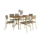 Ver imagem 2 de Conjunto de Sala de Jantar 6 Cadeiras Essence Carraro Noce Dourado