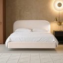 Ver imagem 3 de Cama King Flutuante com Cabeceira 195cm Aura W01 Suede Bege - Lyam Decor
