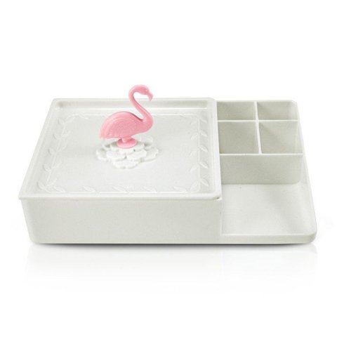 Organizador Multiuso Flamingo de Mesa Lifestyle Jacki Design Branco