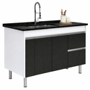 Ver imagem 4 de Gabinete Cozinha Mdp 1,44m Elegance com 5 Pés Pré-montado:preto