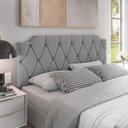 Ver imagem 1 de Cabeceira para Cama Box Casal 1,40m Estofada Cinza - Modelo Kelly Sofisticado