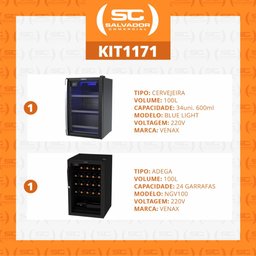 Kit - Cervejeira 100L Blue Light 220V + Adega 100L 24 Garrafas NGV100 220V - Venax - 2