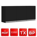 Ver imagem 2 de Conjunto de Armários Aéreo Cozinha Planejada Lux 120cm e 60cm 100% MDF Preto TX Fosco - Abmaza