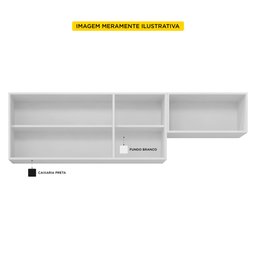Conjunto de Armários Aéreo Cozinha Planejada Lux 120cm e 60cm 100% MDF Preto TX Fosco - Abmaza - 3