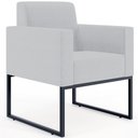 Ver imagem 1 de Poltrona Decorativa para Sala Estar e Recepção Base Fixa de Metal Helô L02 Linho Cinza - Lyam