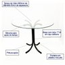 Jogo de Mesa Maitê com vidro redondo + 4 Cadeiras com reforço pretas assento confortável grosso cor  - 3