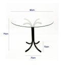 Ver imagem 5 de Jogo de Mesa Maitê com vidro redondo + 4 Cadeiras com reforço pretas assento confortável grosso cor 