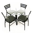 Ver imagem 2 de Jogo de Mesa Maitê com vidro redondo + 4 Cadeiras com reforço pretas assento confortável grosso cor