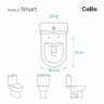 Assento Sanitário Polipropileno Soft Close Smart Cinza Prata para vaso Celite - 4