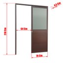 Ver imagem 4 de Porta Correr Susp.Meia Lambril Meia Vidro Esq L.25 Marrom Corten 210x70 Brimak