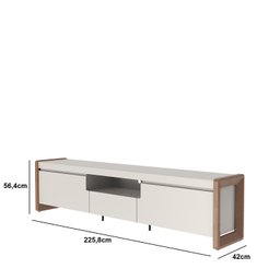 Rack para TV até 75'' Bristol 2.2 Off White/Natural - 3