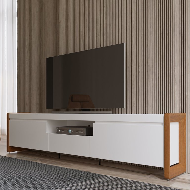 Rack para TV até 75'' Bristol 2.2 Off White/Natural