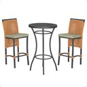 Ver imagem 1 de Mesa Bistrô e 2 Banquetas Roma Preta Corda Náutica Estofado 7 Trama Original