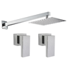 Kit Ducha Quadrada 20x20 Slim Ultra Fina e 2 Acabamentos para Registro Base Deca até 1'' Pol Cromado - 1