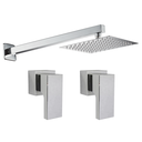 Ver imagem 1 de Kit Ducha Quadrada 20x20 Slim Ultra Fina e 2 Acabamentos para Registro Base Deca até 1'' Pol Cromado