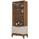 Ver imagem 1 de Cristaleira para Sala de Jantar 4 Portas 74cm Alice D04 Freijó/off White - Mpozenato