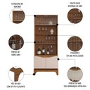 Ver imagem 3 de Cristaleira para Sala de Jantar 4 Portas 74cm Alice D04 Freijó/off White - Mpozenato