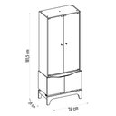 Ver imagem 4 de Cristaleira para Sala de Jantar 4 Portas 74cm Alice D04 Freijó/off White - Mpozenato