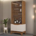 Ver imagem 2 de Cristaleira para Sala de Jantar 4 Portas 74cm Alice D04 Freijó/off White - Mpozenato