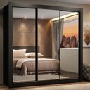 Ver imagem 1 de Guarda Roupa Casal Madesa Lyon 3 Portas de Correr de Espelho 2 Gavetas