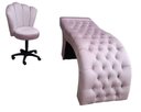 Ver imagem 1 de Maca Estética Joe 60X180 cm + Cadeira Mocho Veludo Rosê Facial Cílios E Sobrancelhas Ms Decor