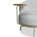 Ver imagem 5 de Poltrona Cadeira Giratória Naomi com Mesa Lateral Boucle Cinza Bz Home Decor