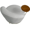 Ver imagem 7 de Poltrona Cadeira Giratória Naomi com Mesa Lateral Boucle Cinza Bz Home Decor