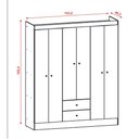 Ver imagem 4 de Guarda Roupa Casal 6 Portas 2 Gavetas Itália Branco Rosa Kits Paraná