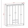 Guarda Roupa Casal 6 Portas 2 Gavetas Itália Branco Rosa Kits Paraná - 4