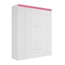 Ver imagem 1 de Guarda Roupa Casal 6 Portas 2 Gavetas Itália Branco Rosa Kits Paraná