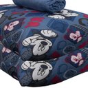 Ver imagem 3 de Jogo de Cama Portallar Casal Malha 100% Algodão Disney Mickey Simpático 3 Peças Azul